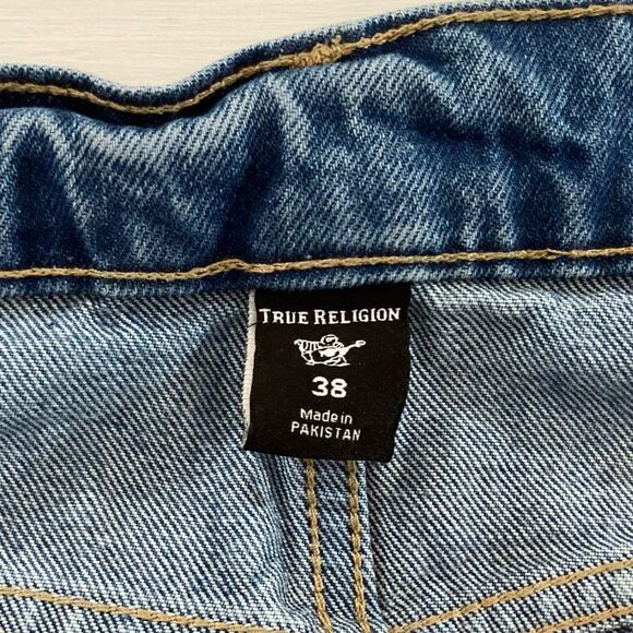 True Religion Jeans Men’s 38 Blue Rocco Distressed Denim Relaxed Skinny #10438 - Picture 8 of 13